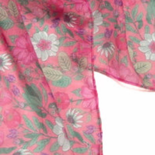 Anubis Vintage Clothing Elegant Pink Floral Print Fashion Scarf