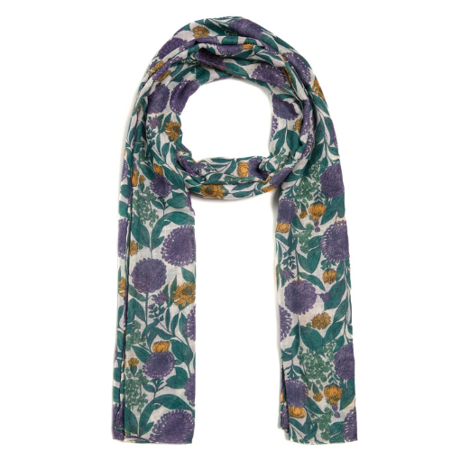 Anubis Vintage Clothing  Elegant Botanical Floral Print Scarf