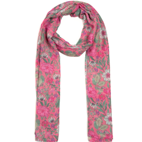 Anubis Vintage Clothing  Elegant Pink Floral Print Fashion Scarf