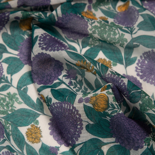 Anubis Vintage Clothing  Elegant Botanical Floral Print Scarf