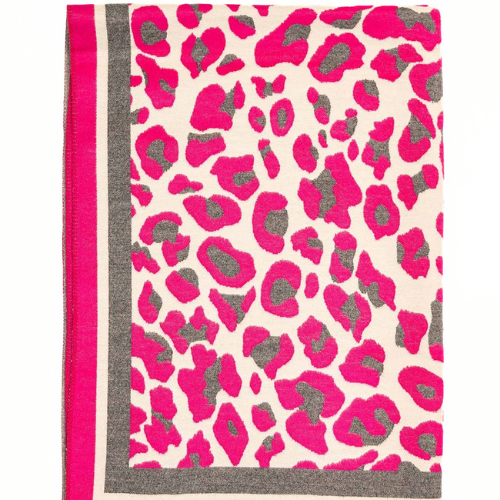 Anubis Vintage Clothing Bold Leopard Print Wool Blend Shawl
