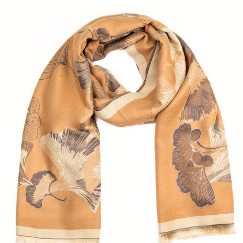 Anubis Vintage Clothing Elegant Floral Wool Blend Shawl