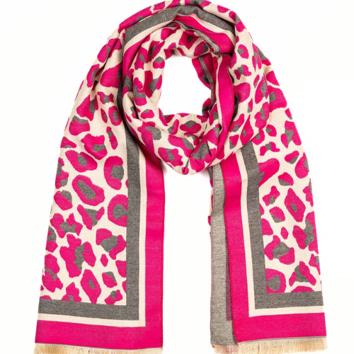 Anubis Vintage Clothing Bold Leopard Print Wool Blend Shawl
